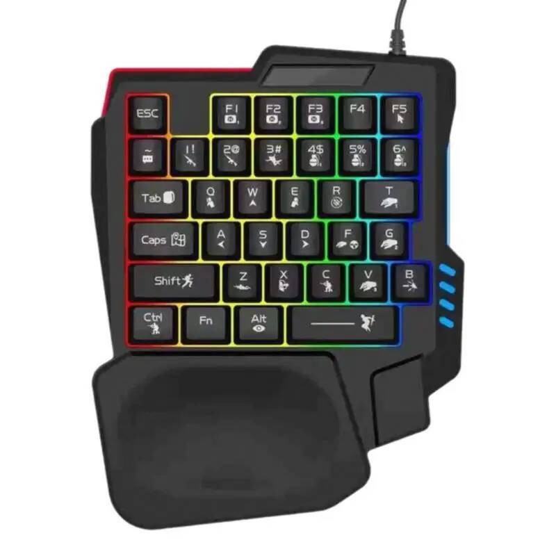 key 35 Gaming Single Hand Usb Wired One Handedly RGB Backlight Mini ...