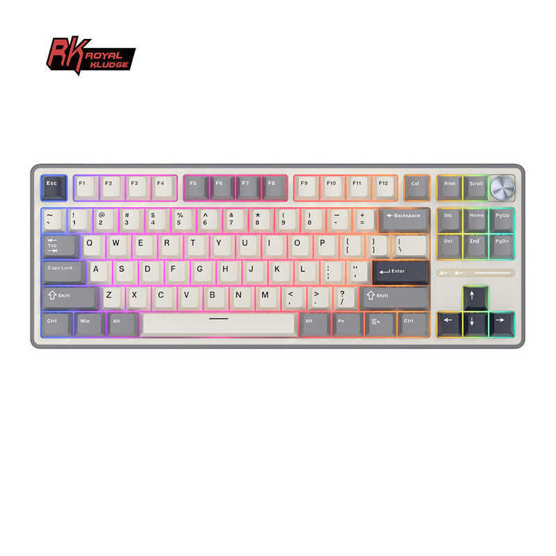 RK ROYAL KLUDGE R87pro Wired Gaming 88 Keys Gasket Mounted Mechanical ...