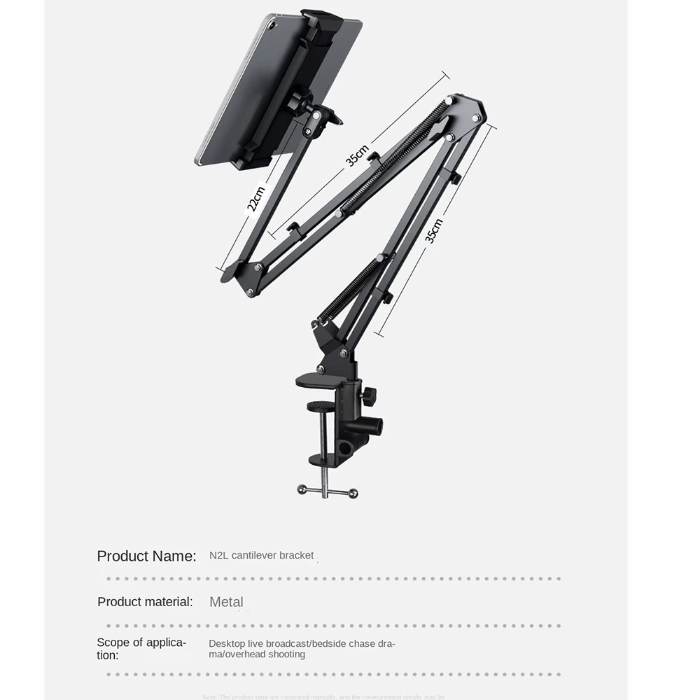 Desktop Tablet Holder Lazy Bracket, Adjustable Metal Cantilever Stand ...