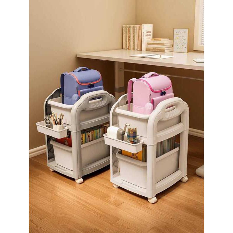 Bookshelf with Wheels, Under-Desk Drawer Style Bookshelf, Movable Small ...