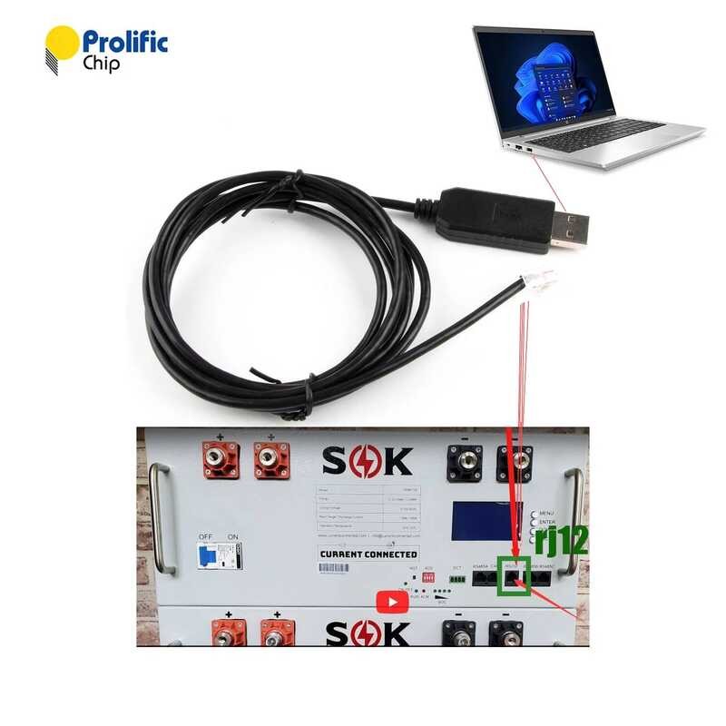 Rs232 3 0 C For SOK 48V100ah Pl2303 Chip USB To Rj12 Pro Server-Rack ...
