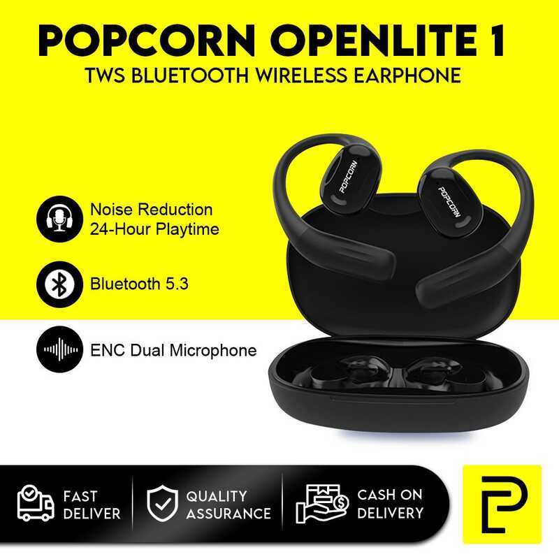 POPCORN Open Ear Mic, Bluetooth 5.3 Air Conduction Wireless Headphones ...