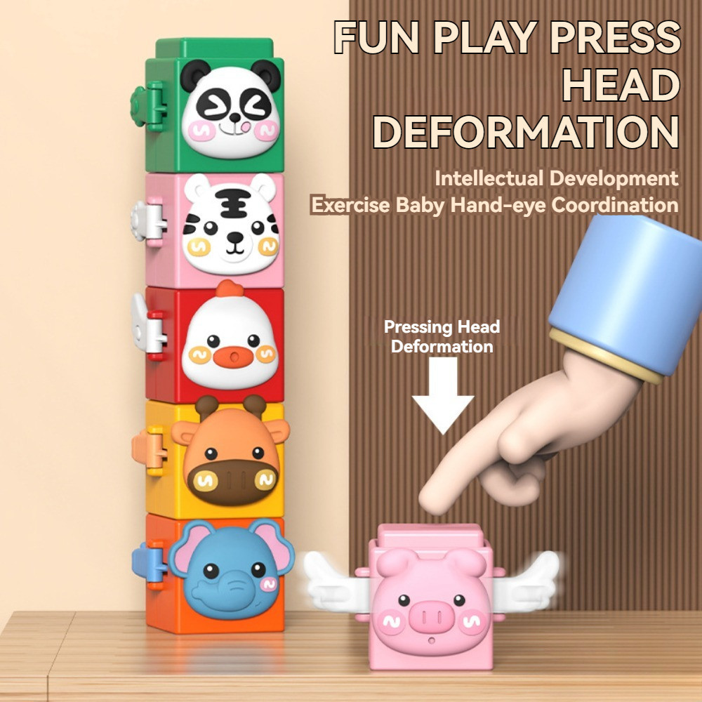 Animal Stackers Building blocks Stacking Toy Cartoon Animals Stack toy ...