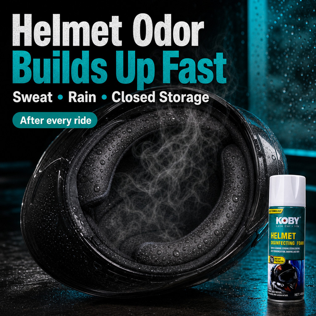 Original Koby Helmet 450ml Disinfecting Foam Spray and 20ml Anti Rain ...