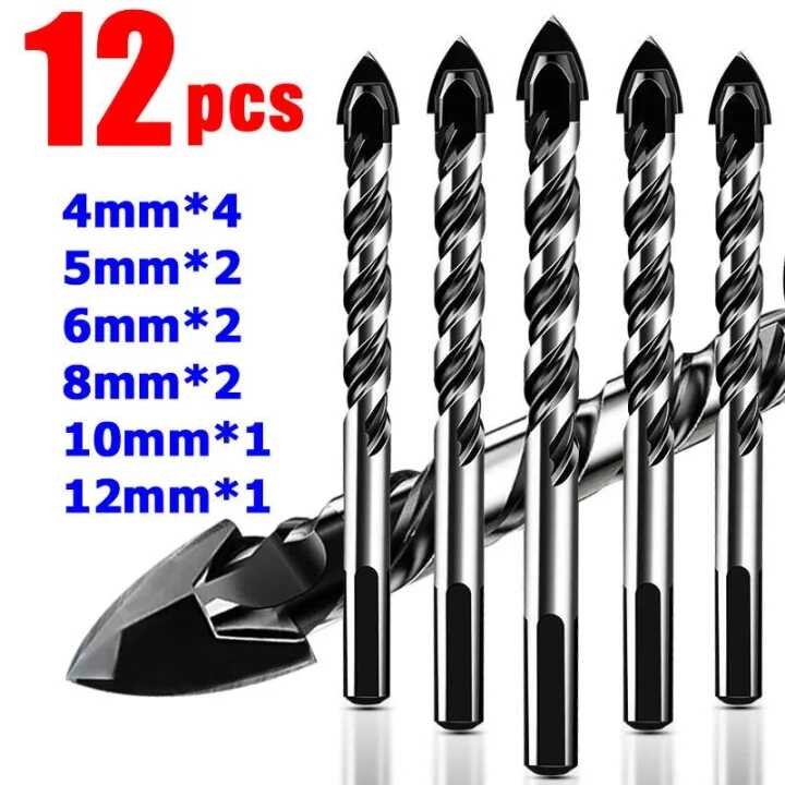 【Ready Stock】12Pcs Ceramic Tile Drill Bits Masonry Set For Glass, Brick ...