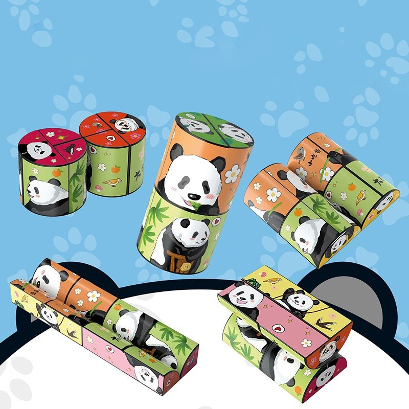 Magic Panda Cube Puzzle 3D Rotational Brain Teaser ForKids Educational ...
