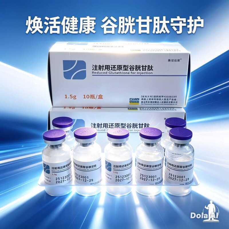 fuan glutathione Of Vial For Injection With Purple Cap F43 Body_forehead Variants:1 Bloom + 1 Sleep Cyanocobalamin B12 injection 1000