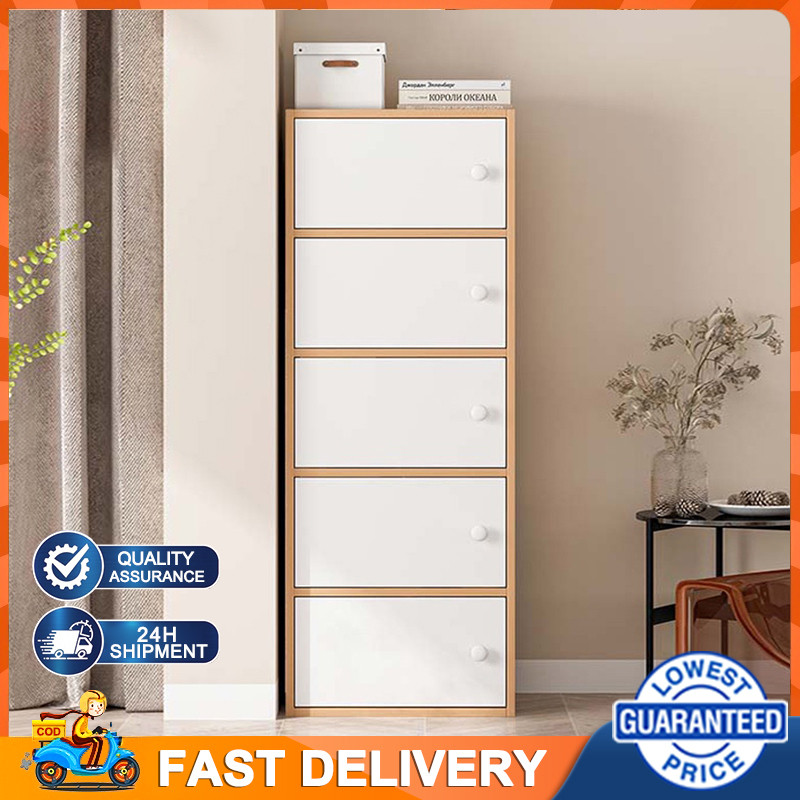 Locker Bookcase 4/5 Layers Cabinet Bookshelf Home Solid Wood Living ...
