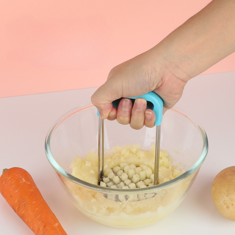 Stainless Steel Potato Masher- Shape Wave Masher Mashed Potato Food ...