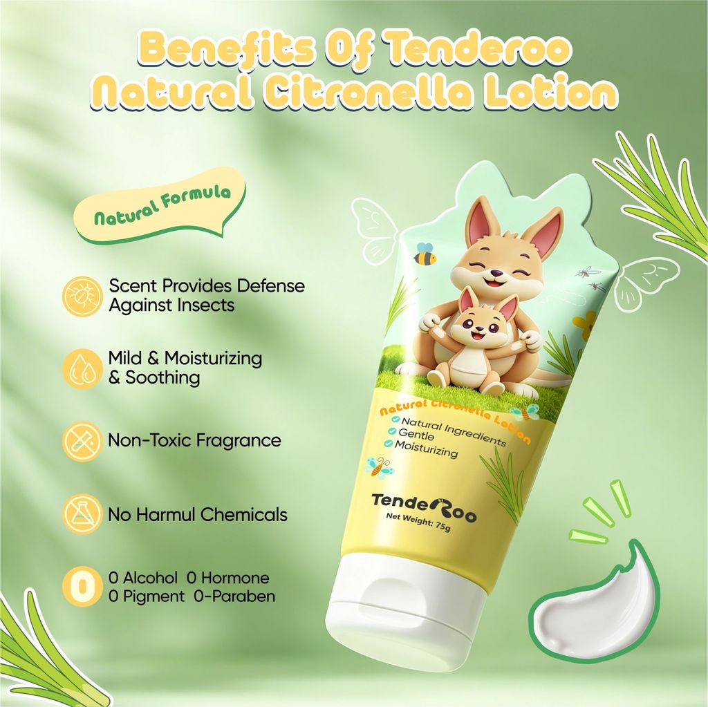 TendeRoo CitroFresh Body Lotion 75g – Natural Citronella Scent & Gentle ...