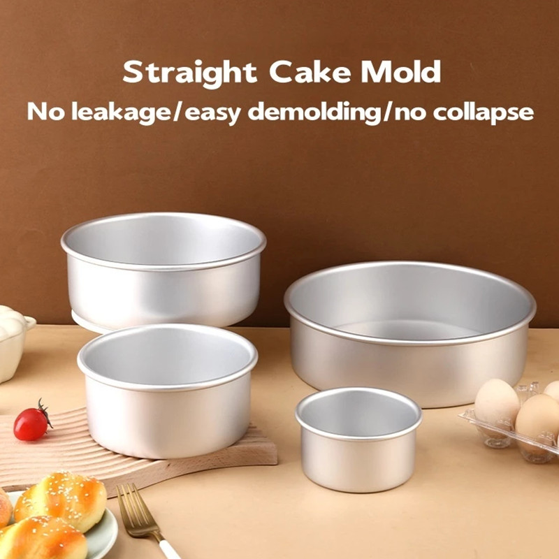 MC 4/6/8 Inch Round Cake Pan Removable Bottom Non Stick Aluminum Alloy ...