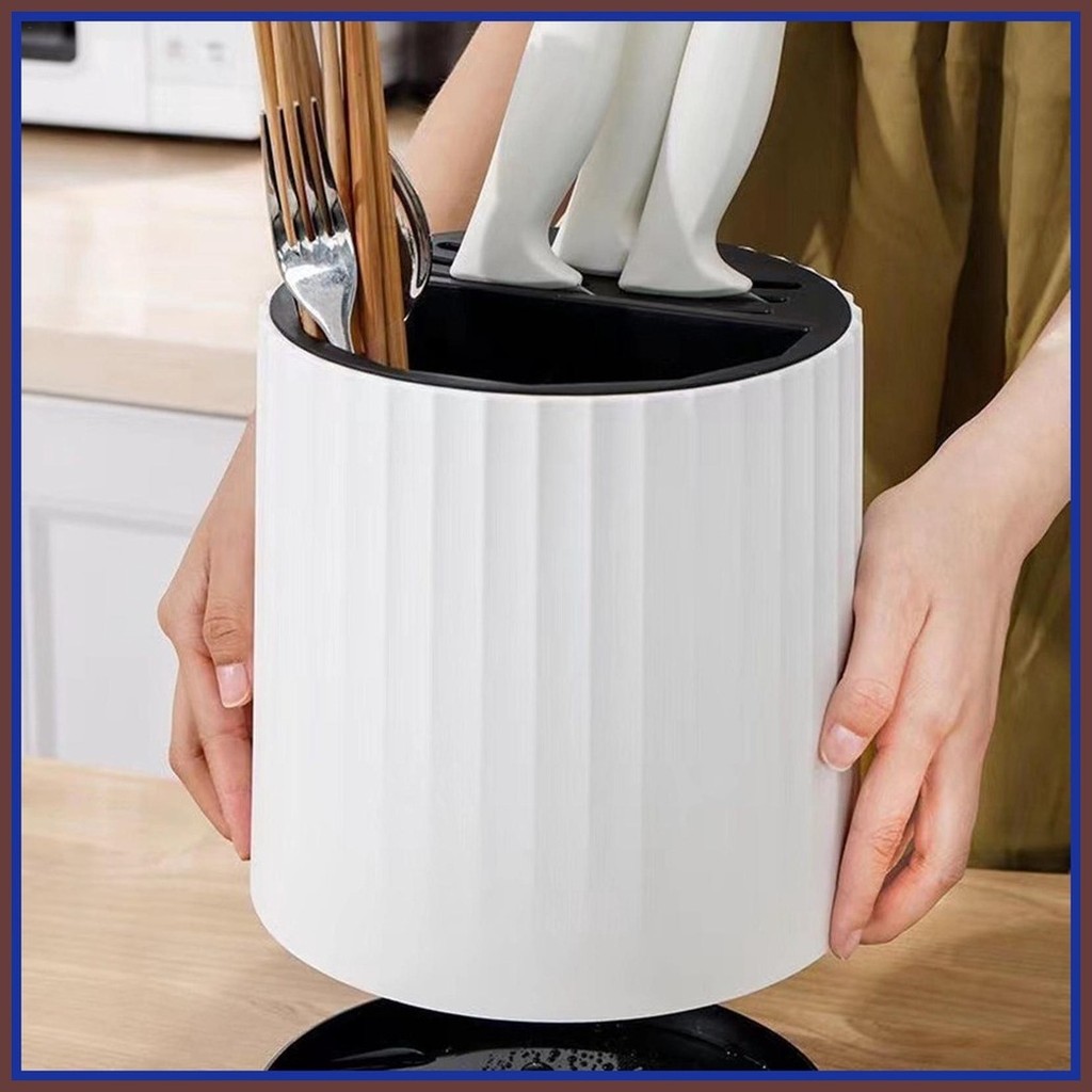 ⚛ ∨ Kitchen Rotating Knives Holder 360Degree Rotating Chopsticks Cage ...