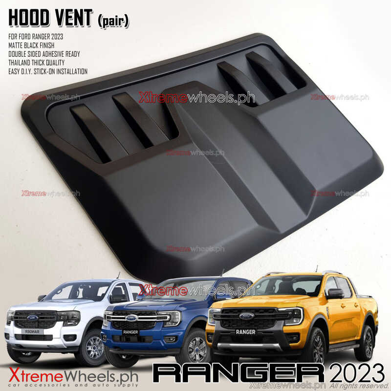 Ford Ranger 2023 To 2026 2Pcs Hood Vent Raptor Type Matte Black / Hood ...