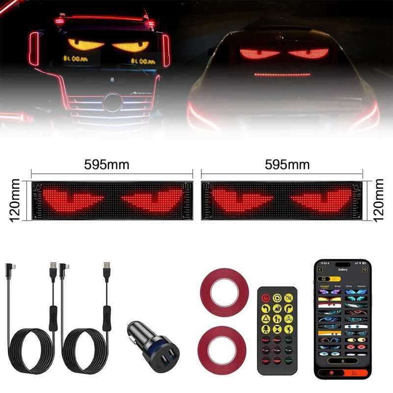 Devil Light Led Soft DIY Car Windshield Dynamic LED Smart Phone App ...