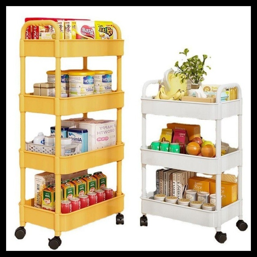 3 Layer Moving Rack Kitchen Storage Shelf Wall Cabinets Home Bedroom ...