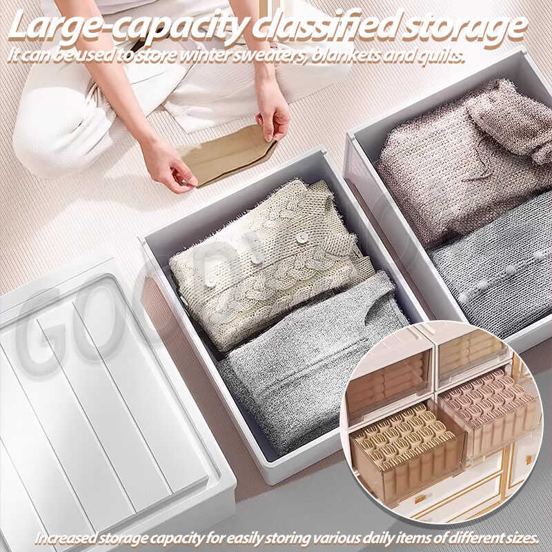 Stackable GOODY Storage Box Organizer For Clothes Underwear Bra Sock ...