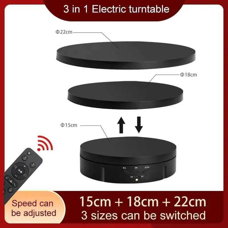 6 3 3 Speeds Electric Rotating Visualizer 360° Turntable Regulation USB ...