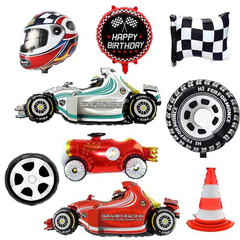 F1 Racing Theme Birthday Decoration Formula Rally Car Helmet Tire ...