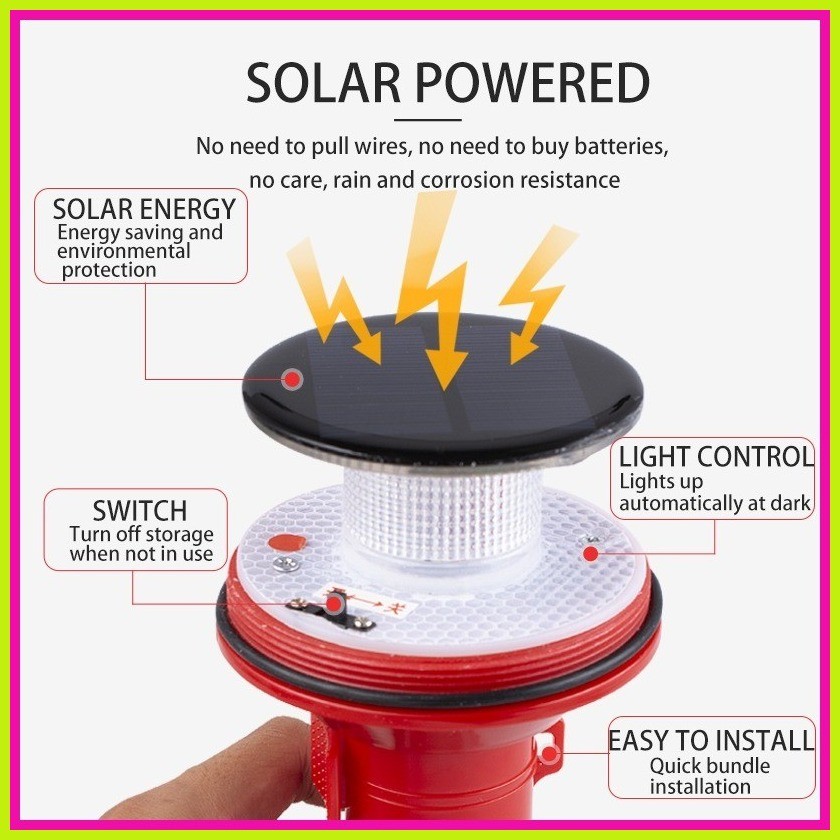 Solar charging LED portable flashlight waterproof signal light 2000m ...