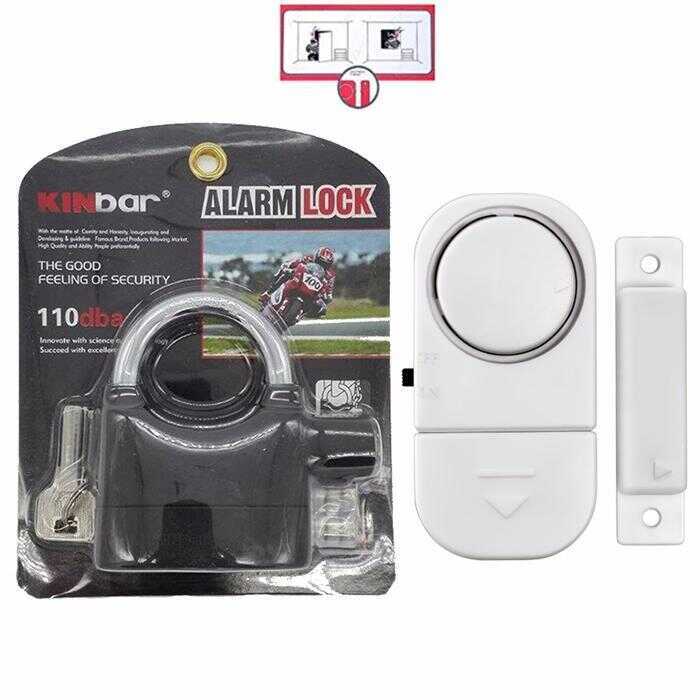 BVS Alarm Padlock For Door/Motor/Bike/Car 110Db Anti-Theft Security ...