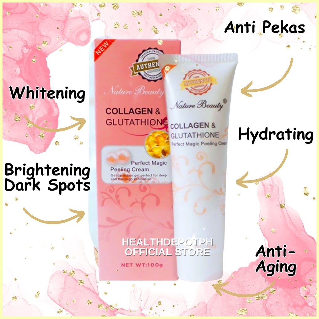 nature beauty collagen and glutathione peeling cream facebook ▝ With Perfect Magic Gentle Exfoliating Treatment L-Glutathione 700 mg Hikari BEAUTY & HIKARI Size:1 GALLON