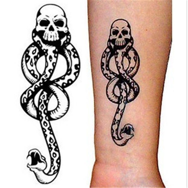 Juice Volcanic Death Eater Snake Stick Tattoo Stickers Dark Series Arm ...