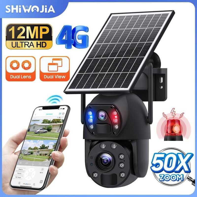 W SHIWOJIA 50X ZOOM 12Mp 4G Sim Camera Outdoor 360° Wireless WIFI ...