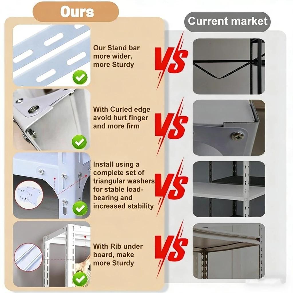 5/6Layer All Metal Rack Steel Rack Heavy Duty Adjustable Rack Kitchen ...