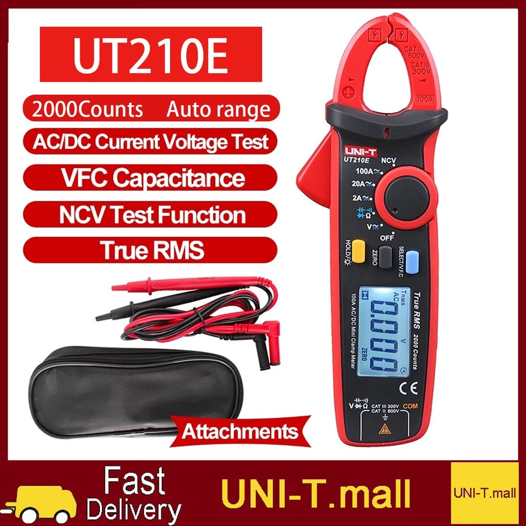 UNI-T UT210E Digital Clamp Multimeter 2000count Auto range True RMS DC ...