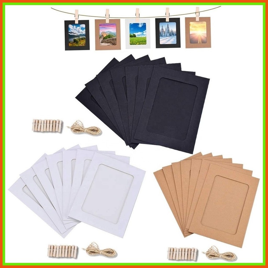 10pcs Wallet Hanging Photo Frame Paper Frame+Clips+Hemp Rope | Shopee ...