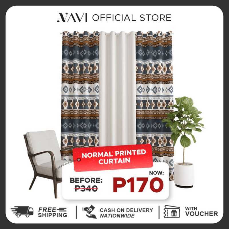 NAVI - 1Pc Normal Printed Curtain | For Home Living Room Bedroom Window ...