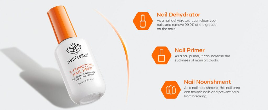 ⭐ Modelones 15ml 3-in-1 Nail Prep Dehydrator Primer HEMA-Free Nail ...