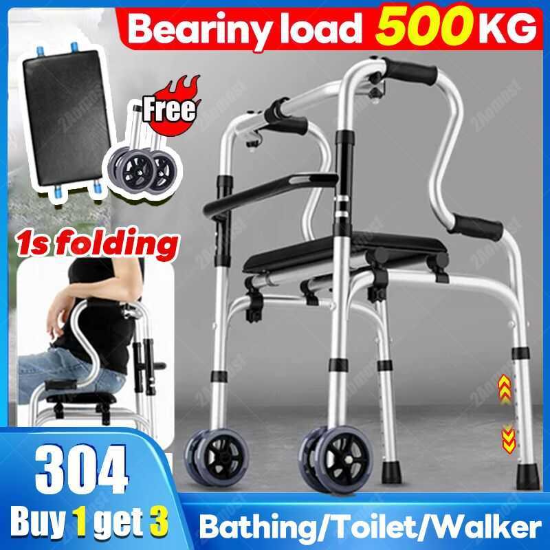 Adult Walker Multi Walker For Elderly Stainless Steel With Soft Seat ...