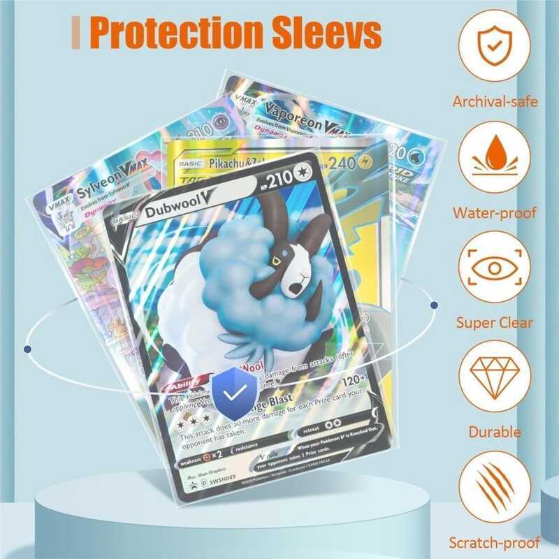 50Pcs 5.9X8.1 Jumbo Sleeves XL Large Size Transparent Holder Protector ...