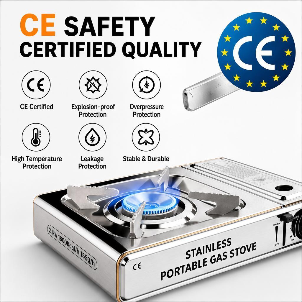 Portable Mini Butane Gas Stove Stainless Steel Outdoor Camping Stove 2 ...