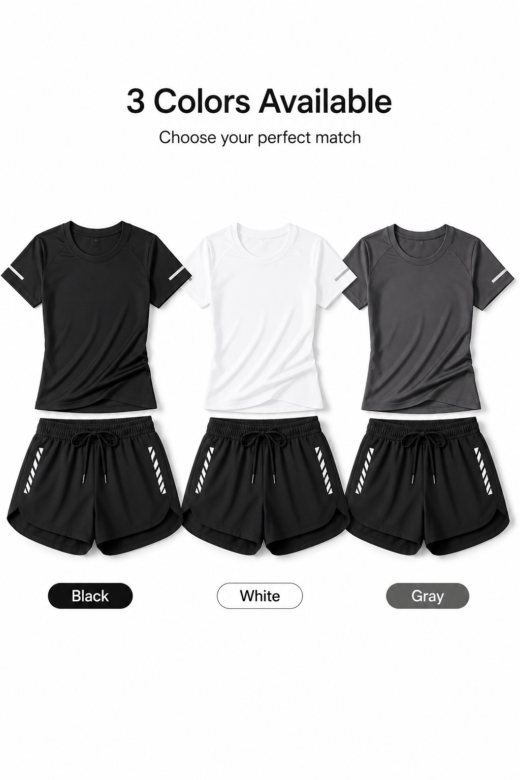BUY 1 TAKE 1 Women's Sports Set Quick Dry T-Shirt & Shorts Lightweight ...
