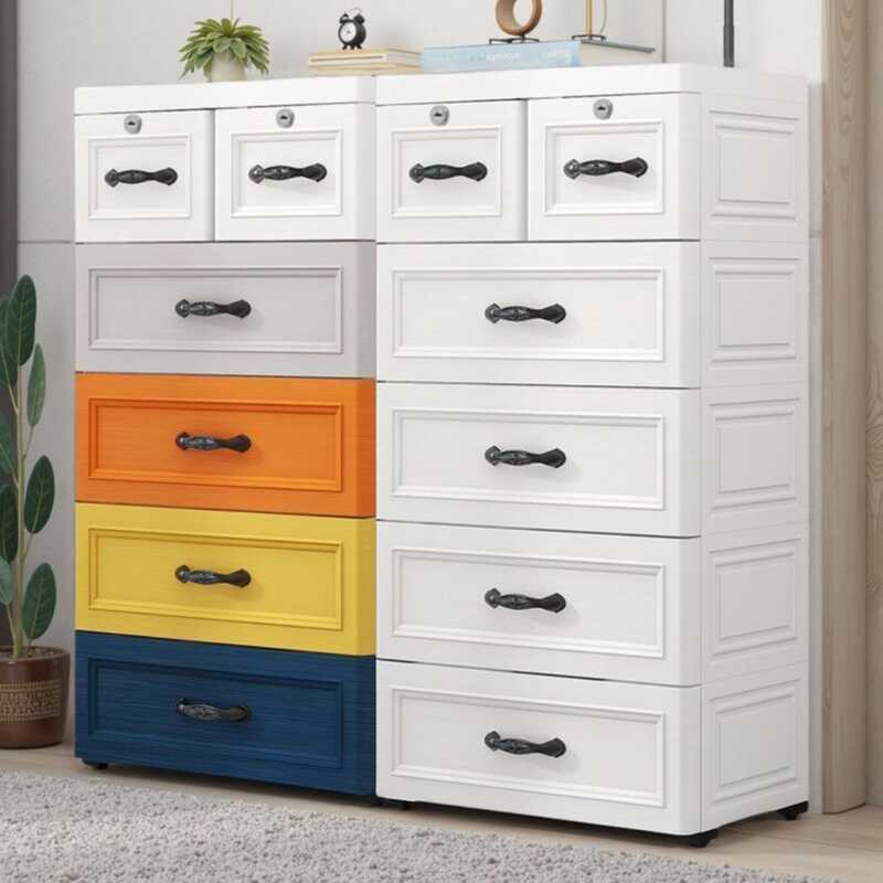 Lockable A⭐A 48/53/63 Drawer Storage Cabinet Plastic Multifunctional ...