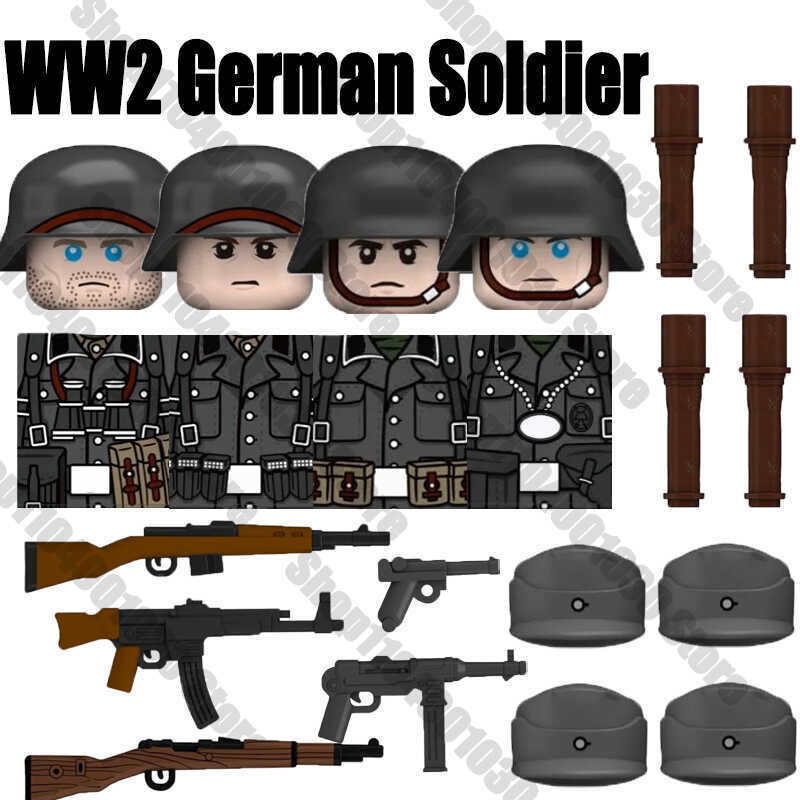 Ww2 German Soldier Figures Building Blocks Ww1 Army Warrior Infantry ...