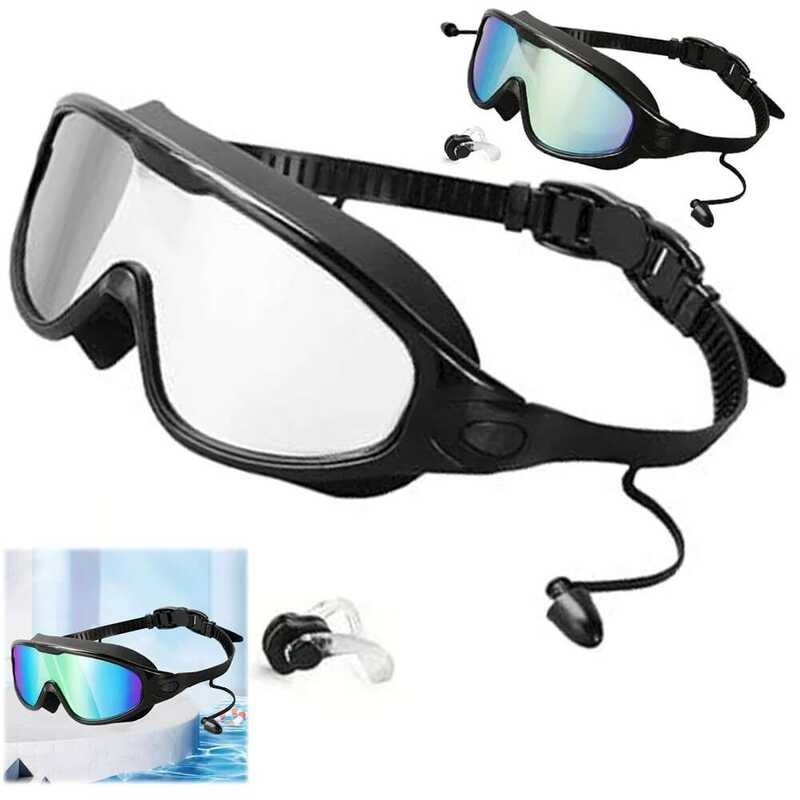 W Anti Fog Protection Swimming Waterproof Goggles Adjustable Wide View ...