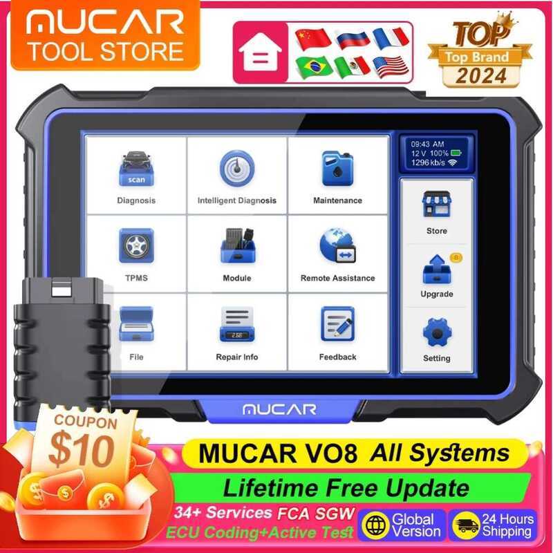 MUCAR Vo8 Professional Diagnostic Tools OE Full System Obd2 Scanner ...