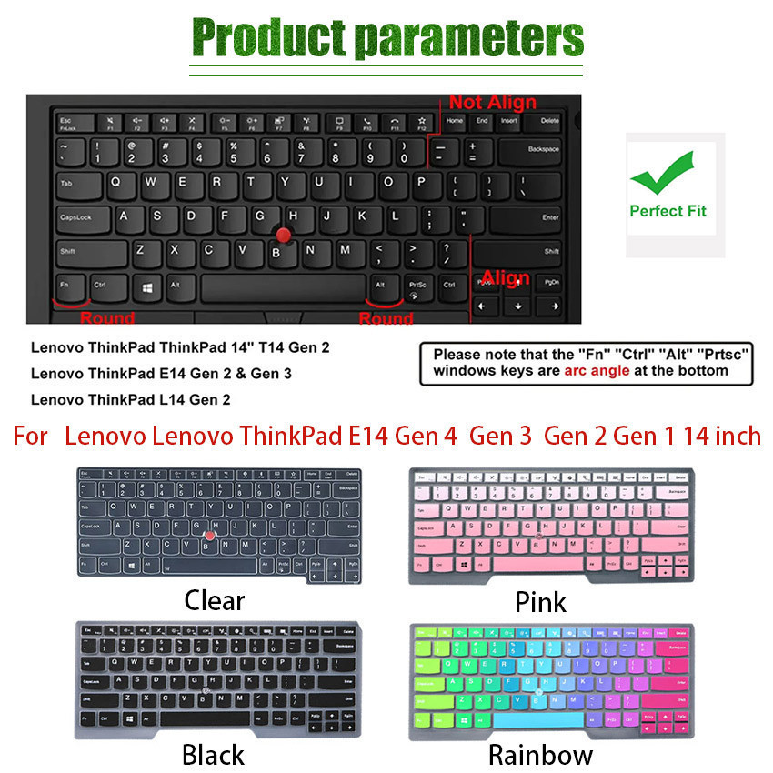SYMart 14 inch Laptop Keyboard Cover Protector Silicone Film Skin for ...