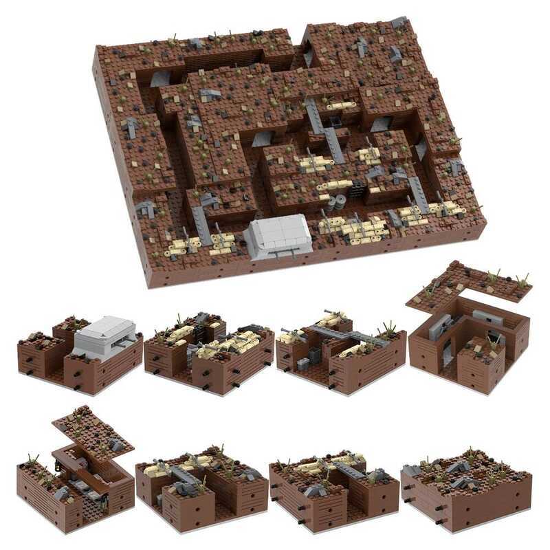 Y Moc5064 Ww2 Trench Bricks Battlefield Bunker 1 War Blockhouse ...
