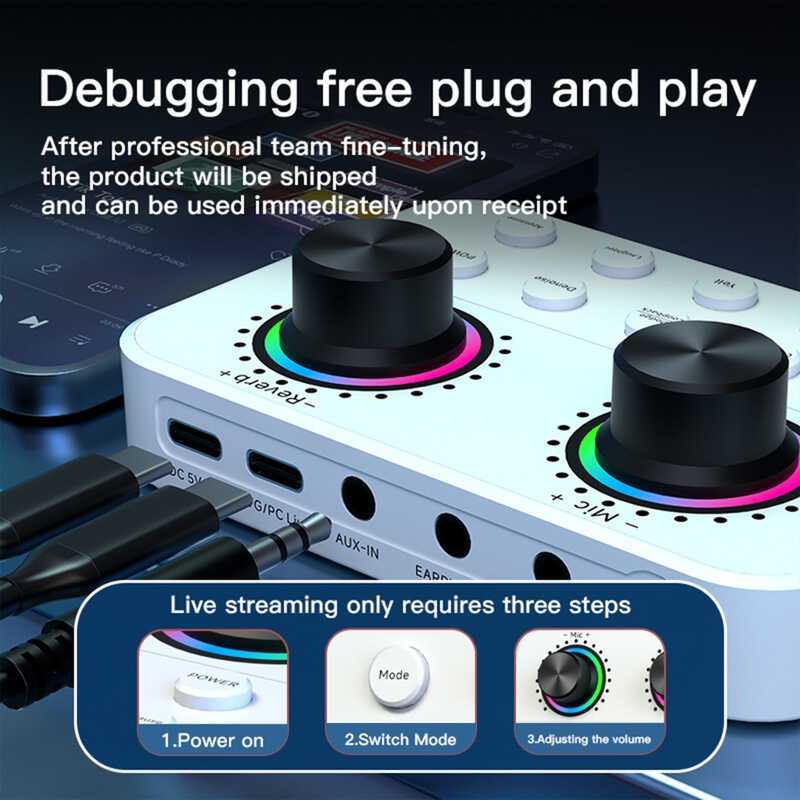Portable Changer Device 4 Voice Effect Noise Reduction Sound Card Live ...