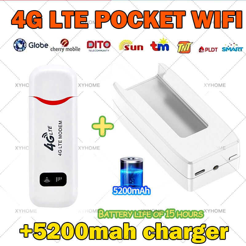 Wifi+Charger Portable Wireless Router 4G LTE SIM Card 150Mbps USB Modem ...