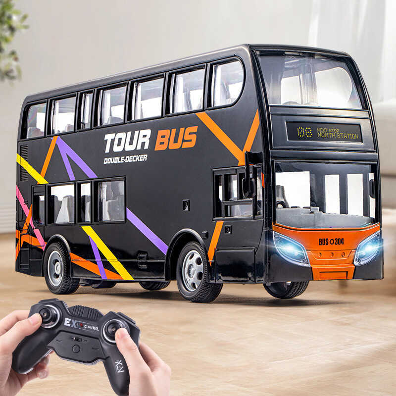 Large Electric Remote Control Bus with Lights, Wireless Simulation Car ...