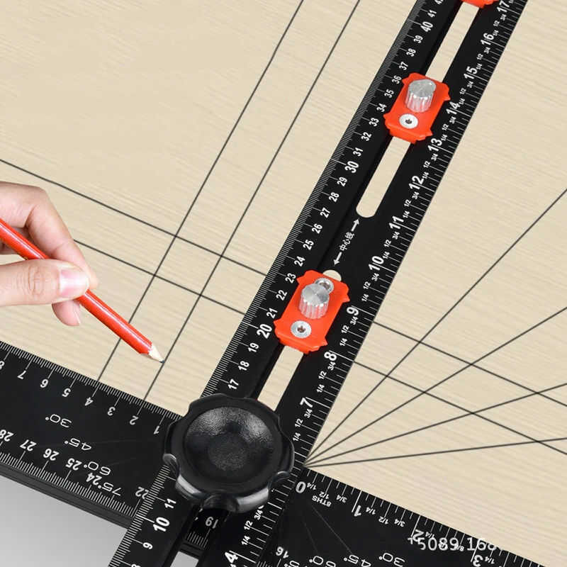 S 2 In 1 Drilg Positioning Ruler Combination Angle Ruler T-Shaped Ruler ...