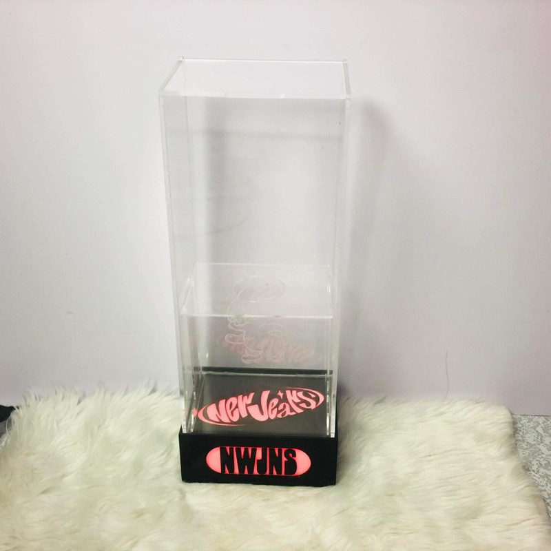 NewJeans Lightstick Acrylic box with logo + RGB Light base | Shopee ...