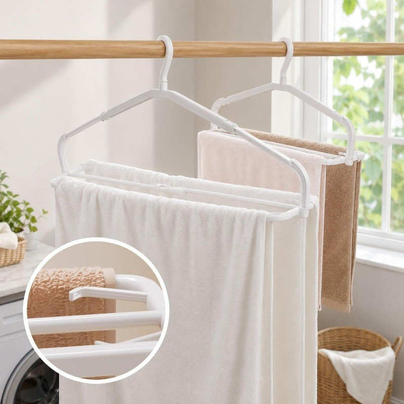 1/3/5Pcs Space Saving Adjustable Clothes Hangers / Retractable Towel ...