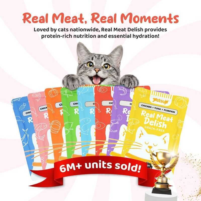 Petsup Real Meat Delish Wet Cat Food 50Pcs Bundle Grain Free High ...