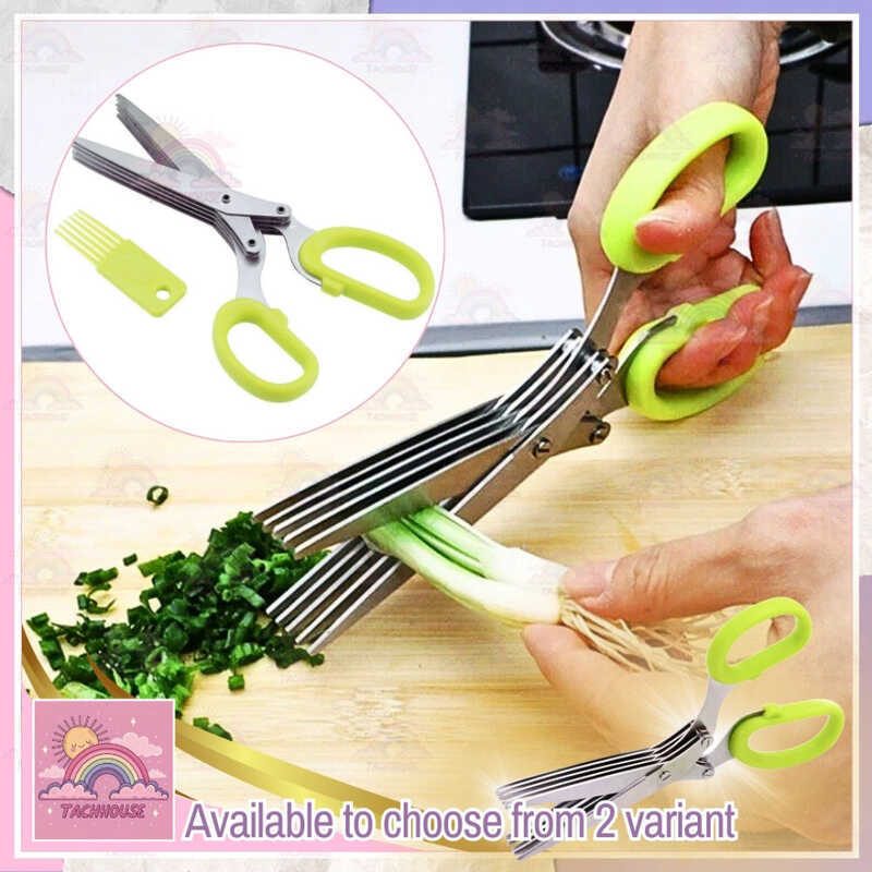 Multilayer Vegetable Scissor Stainless Kitchen Scallion Cutter Herb ...